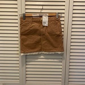 H&M, brand new Corduroy Sparkly Skirt with Lace